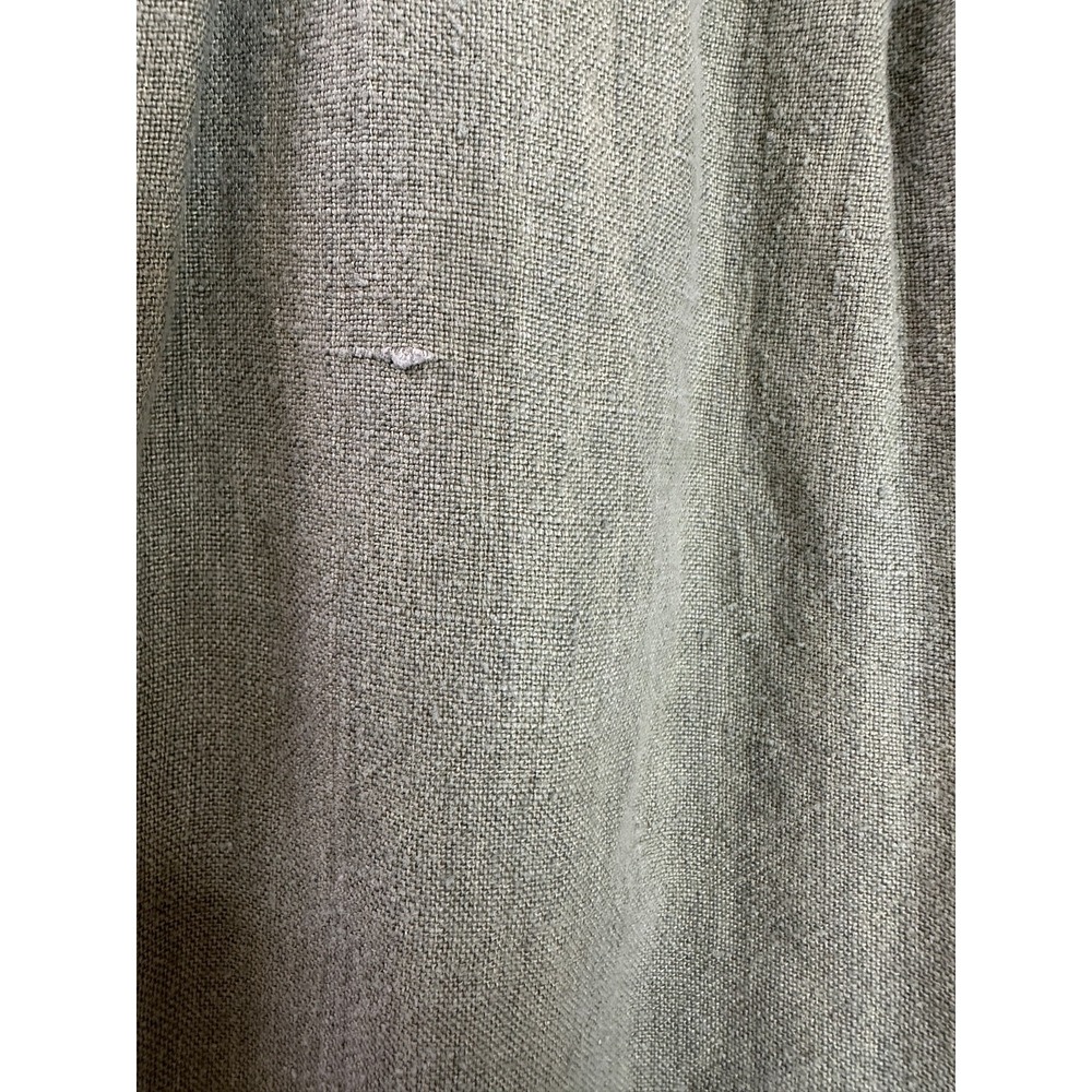Flax 100% Linen Crop Pants Wide Leg Elastic Waist Faded Green Medium Lagonlook - Picture 15 of 15
